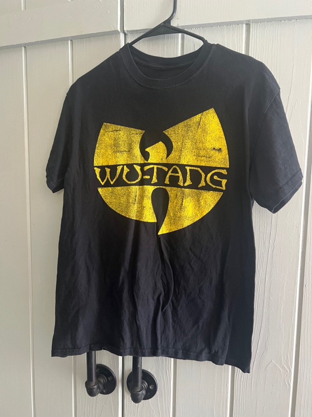 Zara Black Short Sleeve Tee with Yellow Wu-Tang Logo